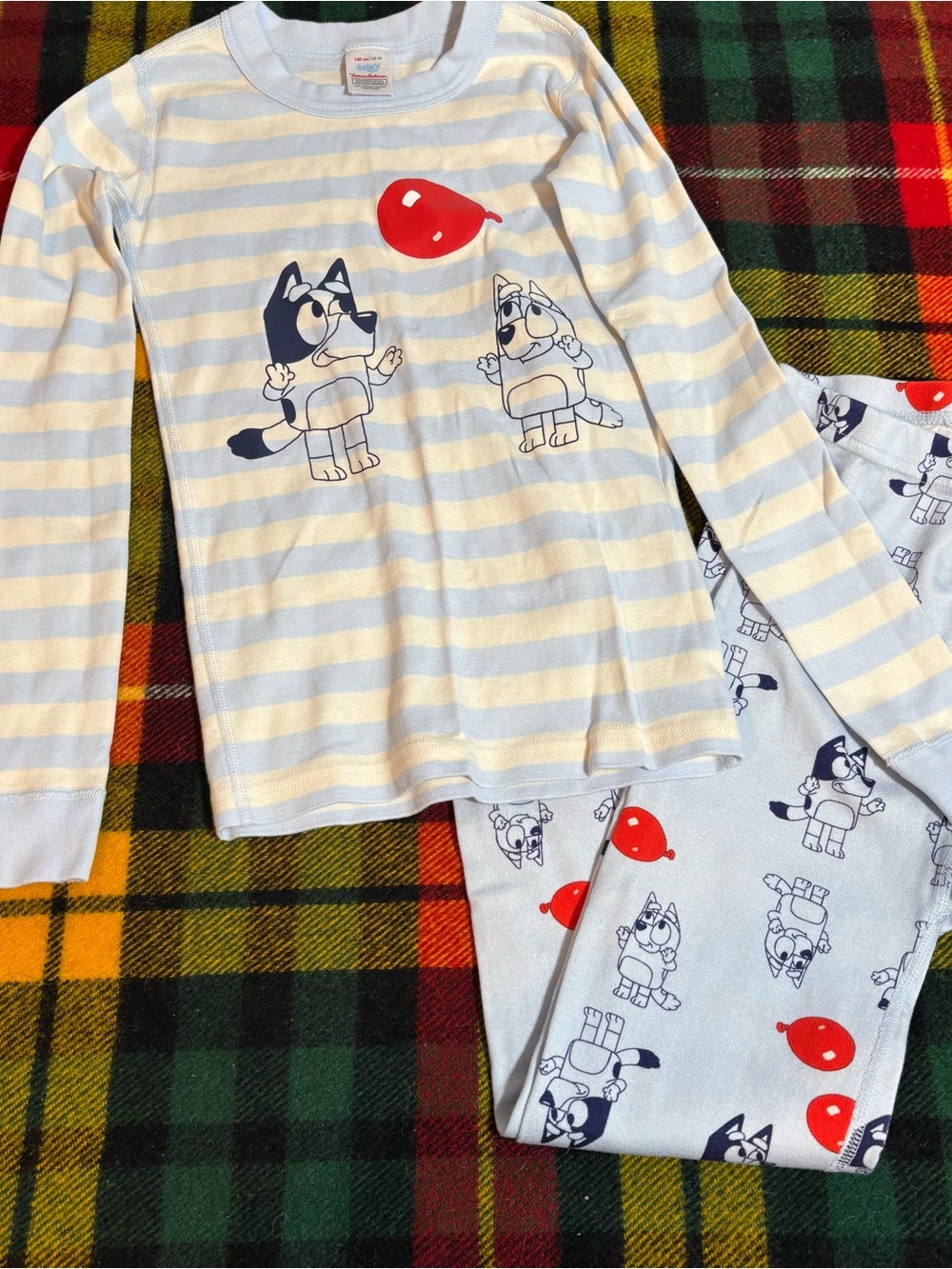 Hanna Andersson Bluey Pajama Set Long Sleeved Long Pants Balloon